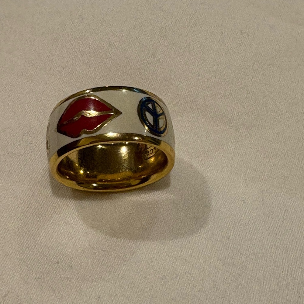 Coach Gold and Cream Women's Ring - Picture 3 of 5
